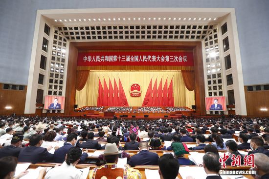 5月22日，第十三届全国人民代表大会第三次会议在北京人民大会堂开幕。中新社记者
