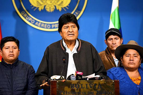 玻利维亚总统莫拉莱斯11月10日宣布辞职。