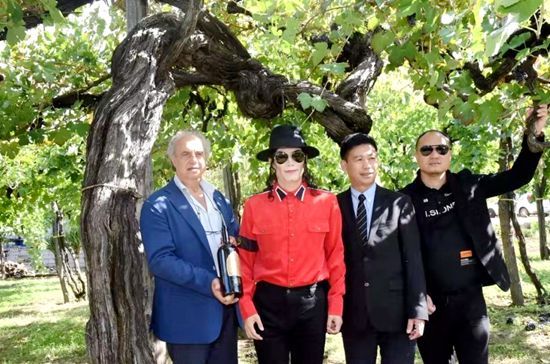 塔奥兰斯市长波诺陪同参观塔奥兰斯古树葡萄庄园。